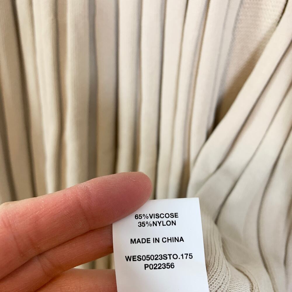 Dissh Ada Pleated Rib Knit Midi Maxi Skirt Slit Stone Size Small - Picture 8 of 8